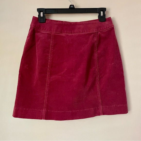 UNIQLO Pink Corduroy High Waisted Button Up Skirt with Pockets Women’s XS - Picture 2 of 5
